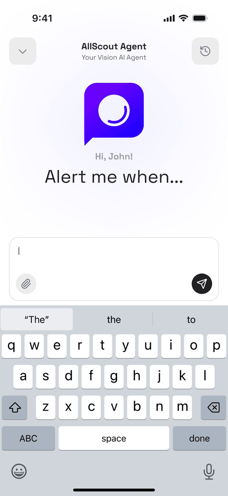 AllScout typing animation